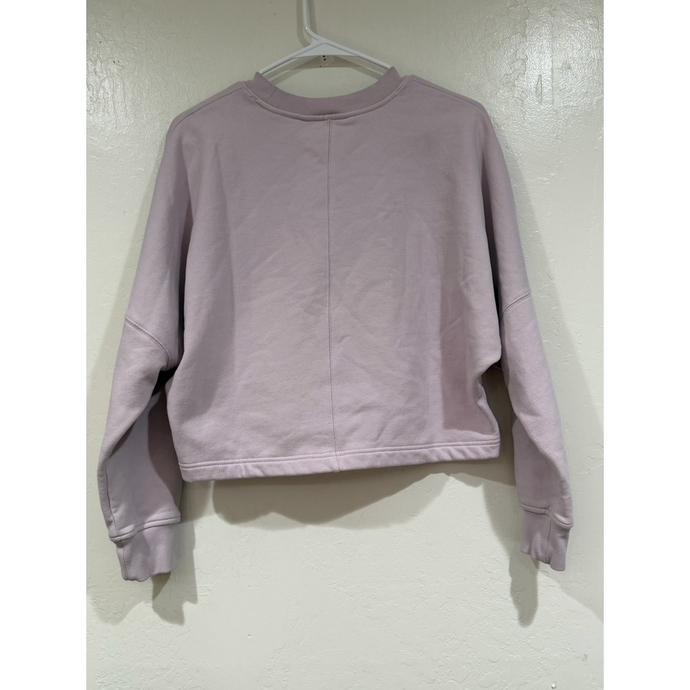 Athleta Coaster Luxe Sweatshirt Lavender Purple Cropped Pullover Fleece Size S - Picture 3 of 7